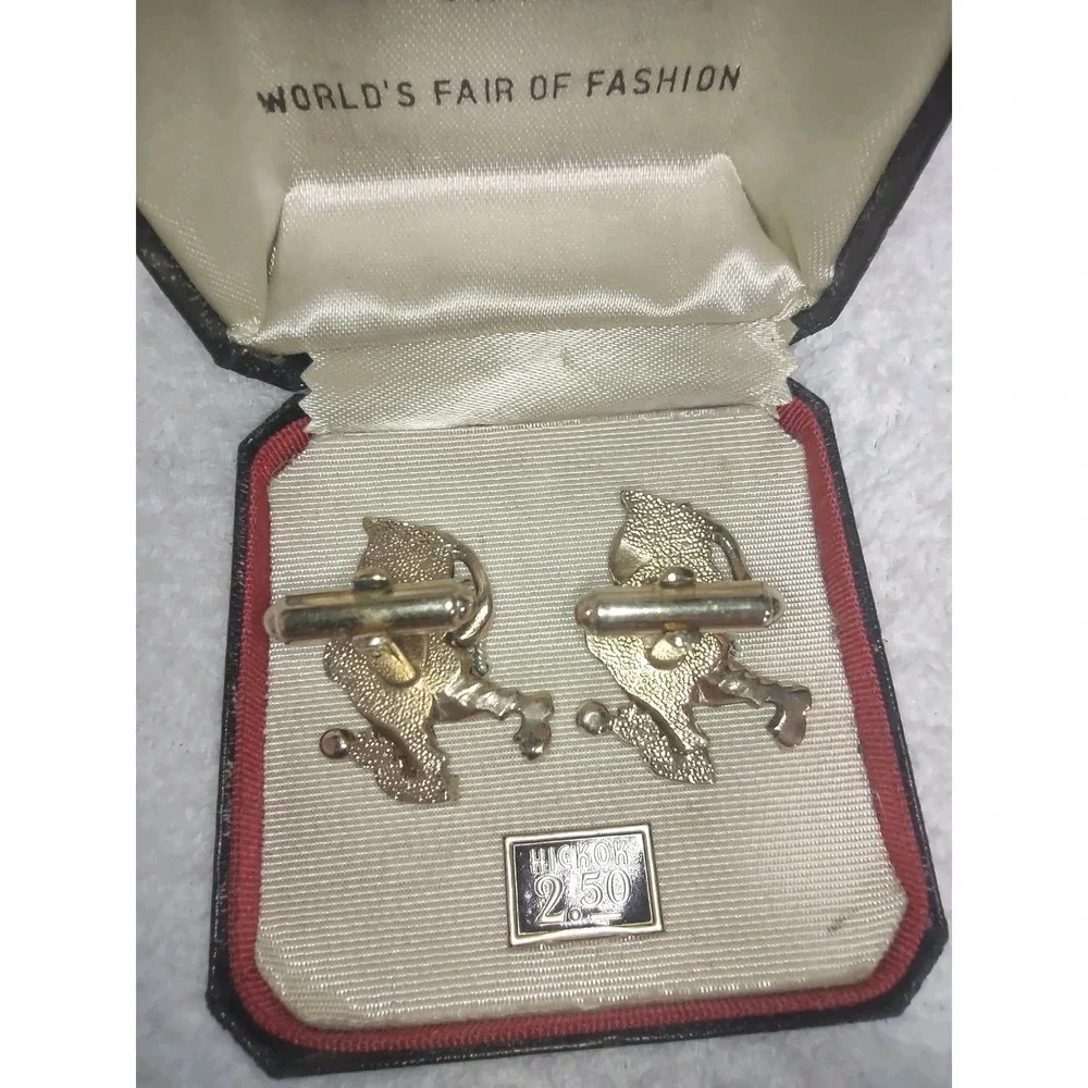 Golfer Caricature Vintage HICKOK USA Cuff Links